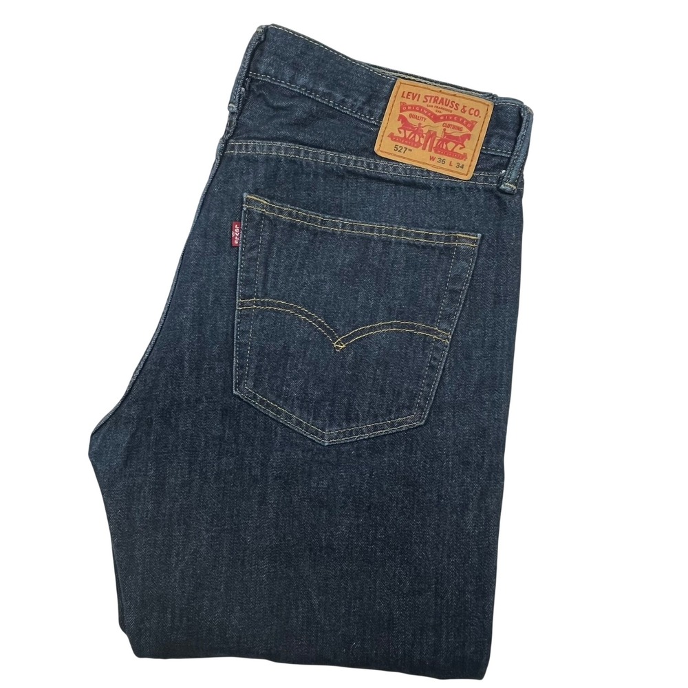 Levi's 527 Slim Bootcut Jeans Mens 36x34 Dark Indigo Denim 05527-4010 Classic